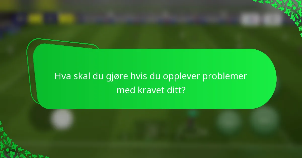 Hva skal du gjøre hvis du opplever problemer med kravet ditt?